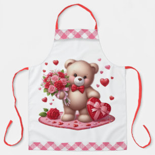 Süßer Teddybär zum Valentinstag Schürze