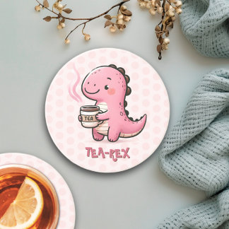 Süßer Tee-Rex, anpassbar Dinosaurier Tierpuppe Getränkeuntersetzer