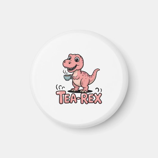 Süßer Tee-Rex rosa Dinosaurier – Schluck passiert! Magnet (Vorne)