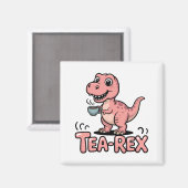 Süßer Tee-Rex rosa Dinosaurier – Schluck passiert! Magnet (Vorderseite/Rückseite)