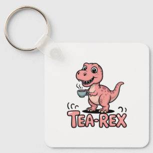 Süßer Tee-Rex rosa Dinosaurier – Schluck passiert! Schlüsselanhänger