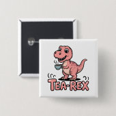 Süßer Tee-Rex rosa Dinosaurier – Schluckauf! Button (Vorne & Hinten)
