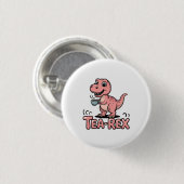 Süßer Tee-Rex rosa Dinosaurier – Schluckauf! Button (Vorne & Hinten)