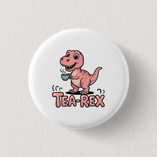 Süßer Tee-Rex rosa Dinosaurier – Schluckauf! Button (Vorderseite)