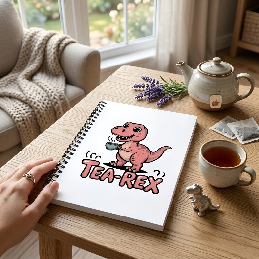 Süßer Tee-Rex rosa Dinosaurier – Schluckauf! Notizblock