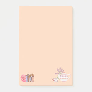 Süßer Tee und Bücher Post-it Klebezettel