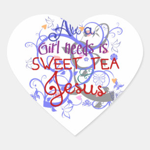 Süßer Tee und Jesus Herz-Aufkleber