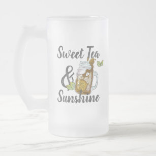 Süßer Tee und Sonnenschein Mattglas Bierglas