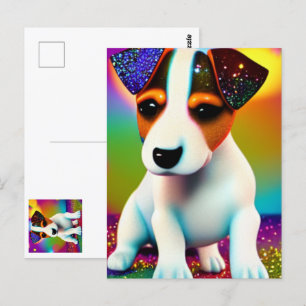 Süßer Terrier-Welpe Funkeln Nahaufnahme Postkarte