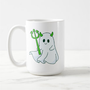 Süßer Teufel Geist mit grünem Dreizack Kaffeetasse