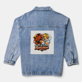 Süßer Teufel und Engel Valentinstag Liebesdesign Jeansjacke
