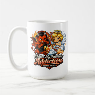 Süßer Teufel und Engel Valentinstag Liebesdesign Kaffeetasse