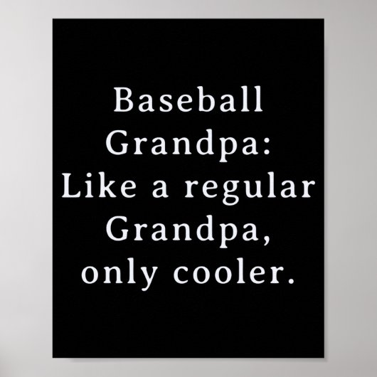 Süßer Text Lustiger Opa Baseball Poster (Vorne)
