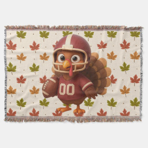 Süßer Thanksgiving-Day-Football-Truthahn Decke
