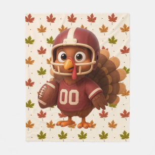 Süßer Thanksgiving-Day-Football-Truthahn Fleecedecke