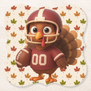Süßer Thanksgiving-Day-Football-Truthahn Untersetzer