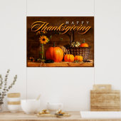 Süßer Thanksgiving-Kürbis Poster (Küche)