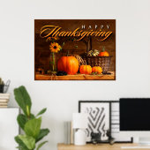 Süßer Thanksgiving-Kürbis Poster (Heimbüro)