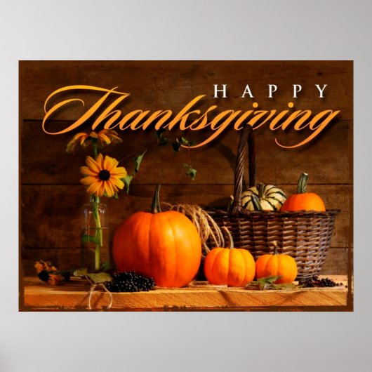Süßer Thanksgiving-Kürbis Poster (Vorne)