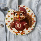 Süßer Thanksgiving-Tag-Fußballtruthahn Button (Beispiel)