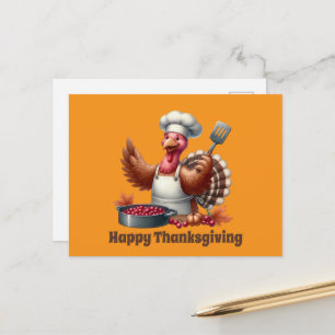 Süßer Thanksgiving Truthahn anpassbar  Feiertagspostkarte