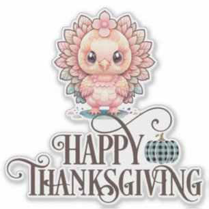 Süßer Thanksgiving Truthahn Aufkleber