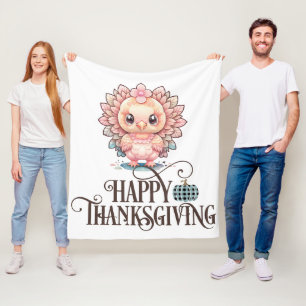 Süßer Thanksgiving Truthahn Fleecedecke