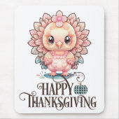 Süßer Thanksgiving Truthahn Mousepad (Vorne)