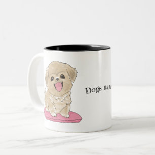 Süßer Tibetan Spaniel Hund mit Namen option  Zweifarbige Tasse