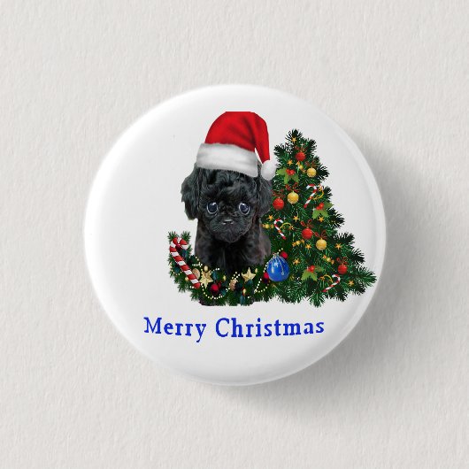 Süßer Tier-Weihnachts-Button Button (Vorderseite)