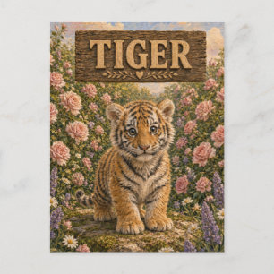 Süßer Tiger-Baby-Geschichtenbuch-Nursery-Tier Postkarte