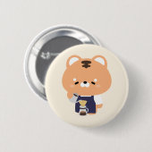 Süßer Tiger Barista Button (Vorne & Hinten)