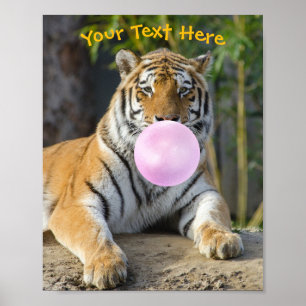 Süßer Tiger, Kaugummiblase, Name oder Nachricht Poster