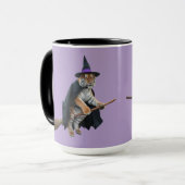 Süßer Tiger & Löwe Hexe Halloween Tasse (Vorderseite Links)