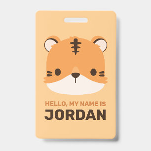 Süßer Tiger mit personalisiertem Namen Ausweis