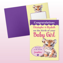 Süßer Tiger Namen rosa lila Baby Mädchen