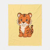 Süßer Tigerjunge auf Gelb Fleecedecke (Vorderseite)