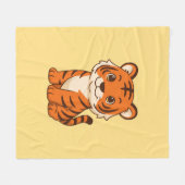 Süßer Tigerjunge auf Gelb Fleecedecke (Vorderseite (Horizontal))
