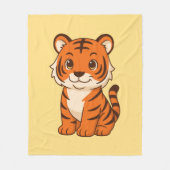 Süßer Tigerjunge auf Gelb Fleecedecke (Vorderseite)