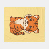Süßer Tigerjunge auf Gelb Fleecedecke (Vorderseite (Horizontal))