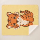 Süßer Tigerjunge auf Gelb Sherpadecke (Vorderseite (Horizontal))