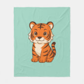 Süßer Tigerjunge auf Grün Fleecedecke (Vorderseite)