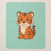 Süßer Tigerjunge auf Grün Sherpadecke (Vorderseite)