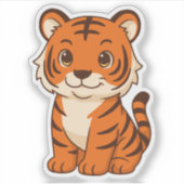 Süßer Tigerjunge Aufkleber (Vorderseite)