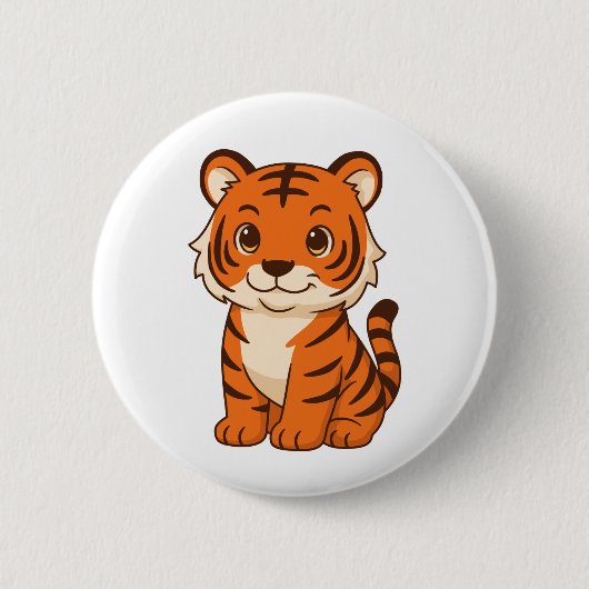 Süßer Tigerjunge Button (Vorderseite)