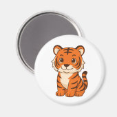 Süßer Tigerjunges Magnet (Vorderseite/Rückseite)