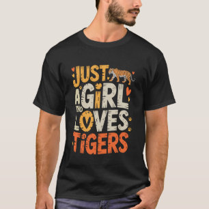 Süßer Tigerliebhaber Nur ein Mädchen das Tiger lie T-Shirt
