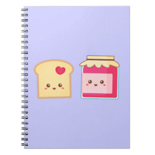 Süßer Toast und Erdbeermarmelade, Liebe verbreiten Notizblock