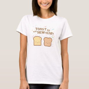 Süßer Toast zum Neujahrs-Pun-Humor-Konfetti T-Shirt