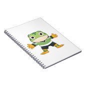 Süßer Torwart-Frosch Fußball Kawaii Design Notizblock (Rechte Seite)